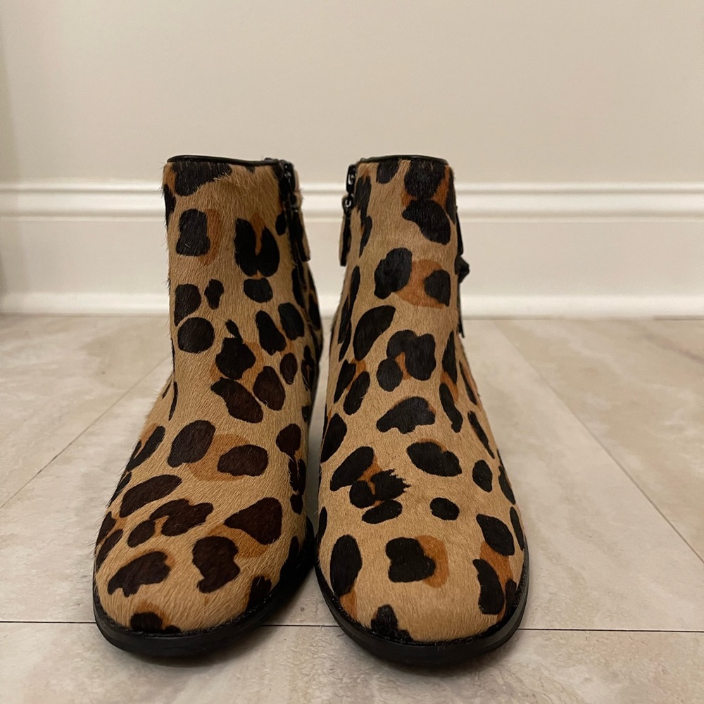 Cole Haan Joanna calf-hair Leopard Bootie Size 7